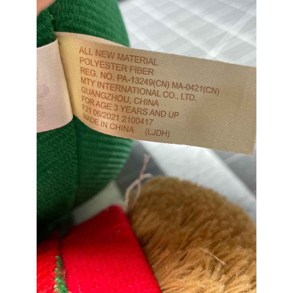 Snowflake Teddy Bear Brown‎ Red Green 2021 Holiday Christmas Striped Sweater - Picture 9 of 11